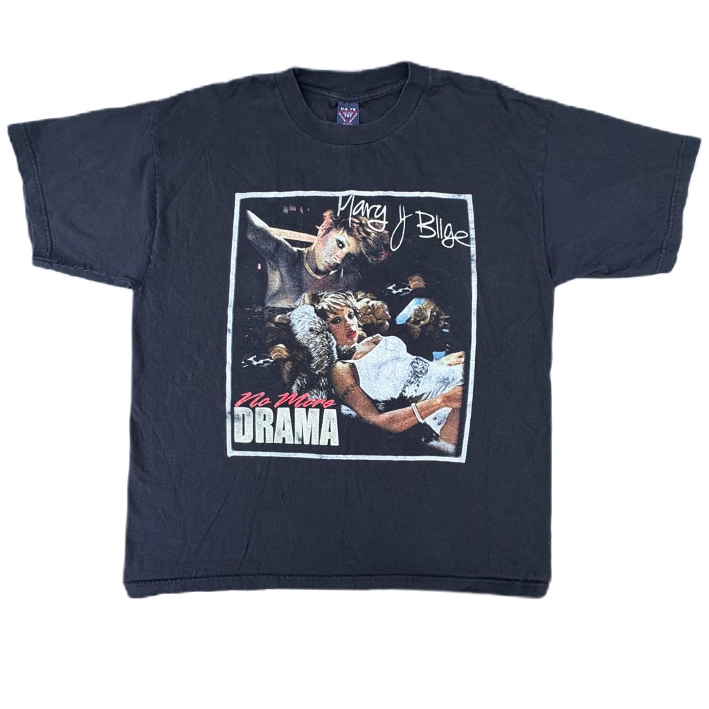 Vintage 2002 Mary J Blige No More Drama Tour Concert Music Graphic Black T-Shirt